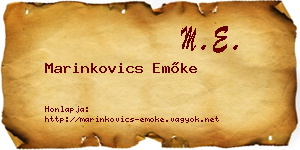 Marinkovics Emőke névjegykártya