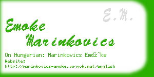 emoke marinkovics business card